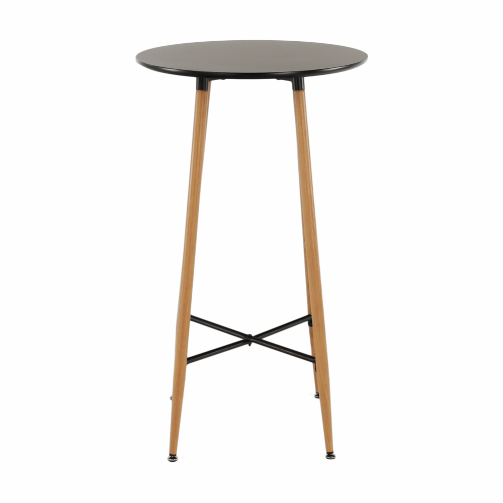 Barový stůl, černá/dub, průměr 60 cm, IMAM