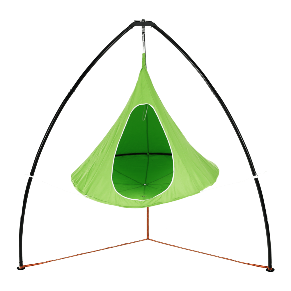 Závěsné houpací křeslo, zelená, KLORIN NEW KLASIK CACOON HAMMOCK