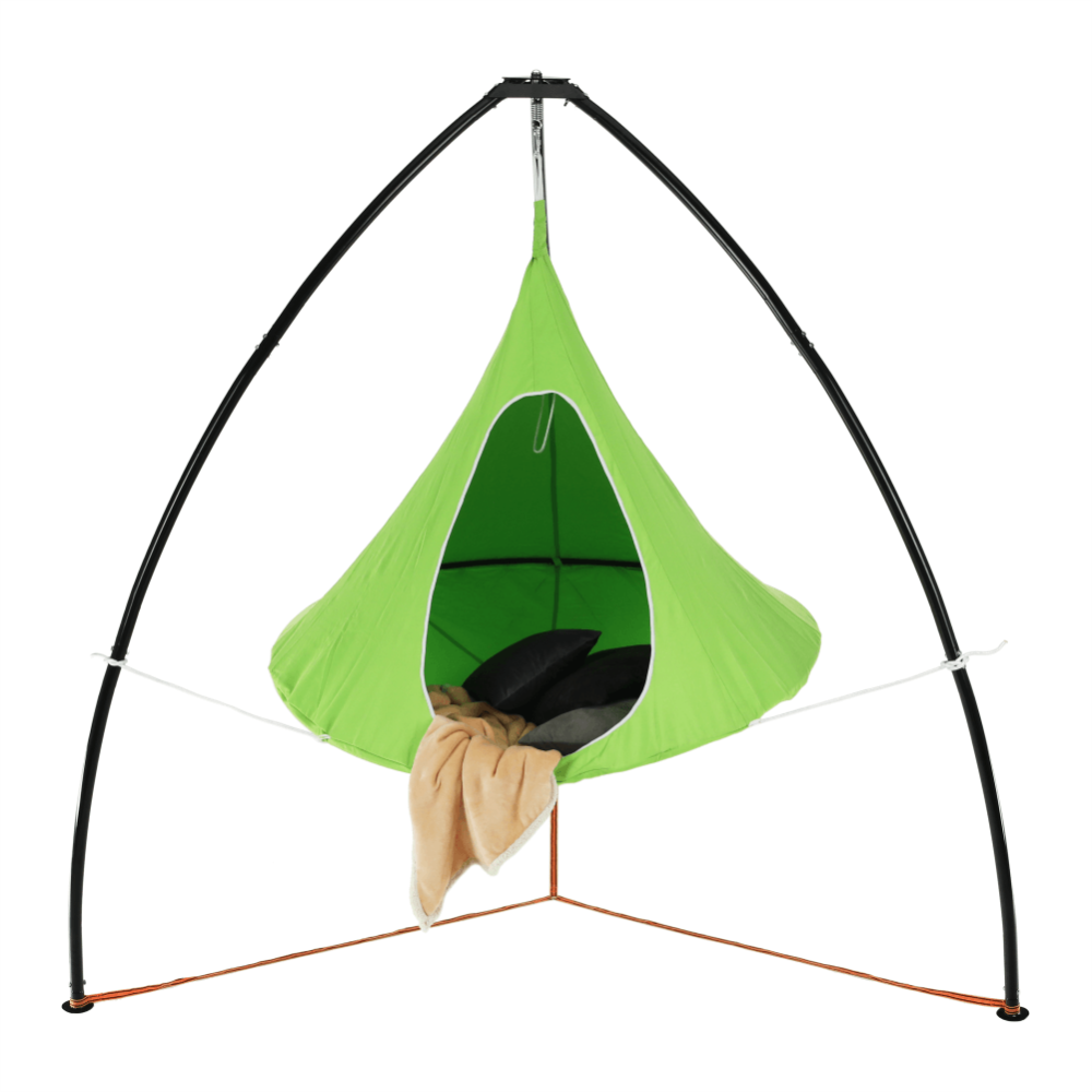 Závěsné houpací křeslo, zelená, KLORIN NEW KLASIK CACOON HAMMOCK