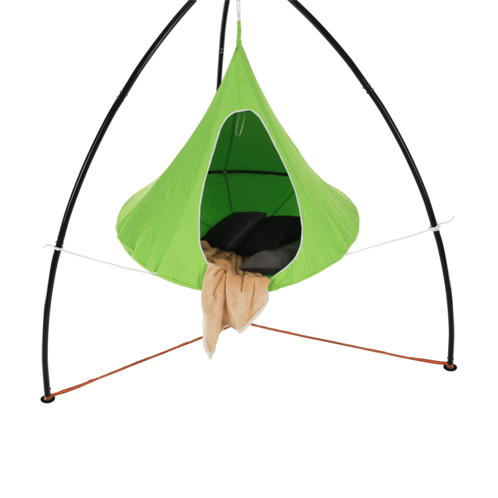 Závěsné houpací křeslo, zelená, KLORIN NEW KLASIK CACOON HAMMOCK