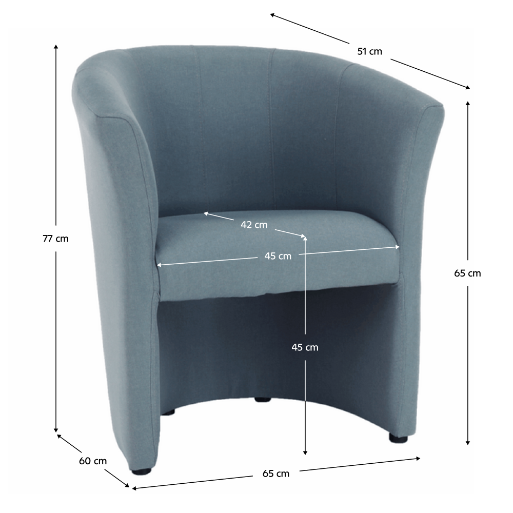 Klubové křeslo, mentolová látka, CUBA