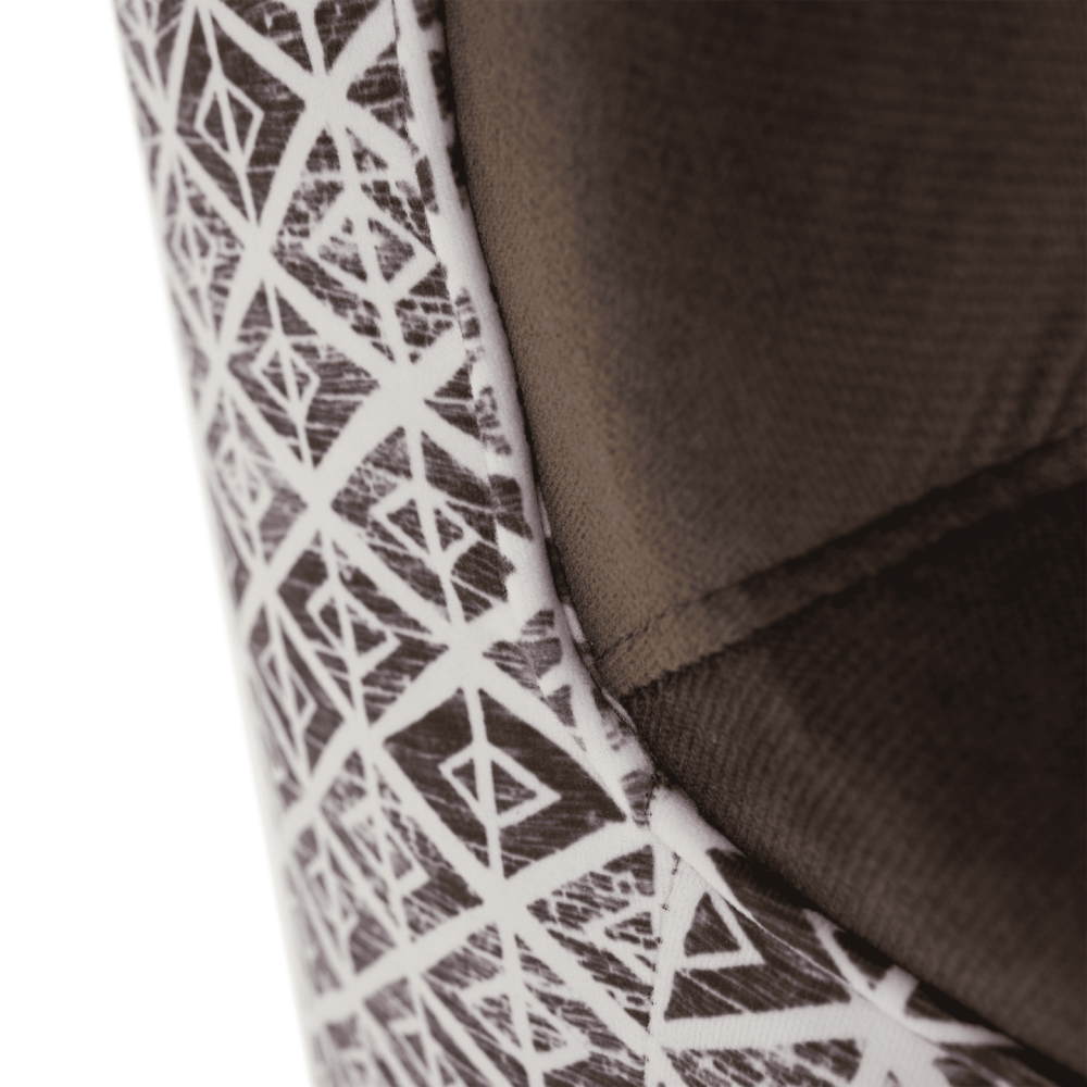 Designové křeslo, Velvet látka hnědá / vzor Terra, BELEK