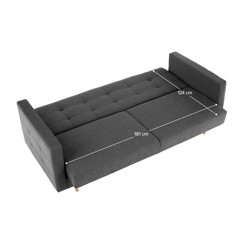 Celočalouněná 3-sed, látka tmavě šedá, AMEDIA