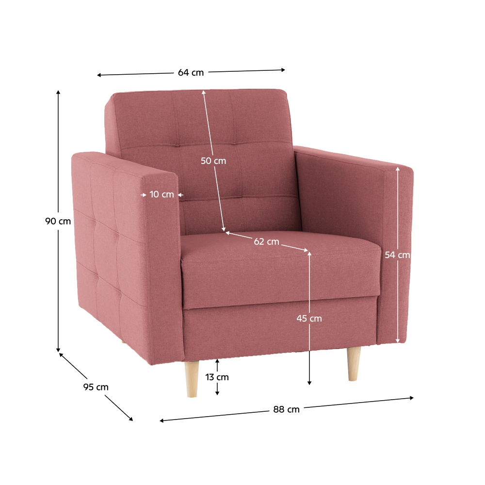 Celočalouněná sestava 3+1+1, látka starorůžová, AMEDIA