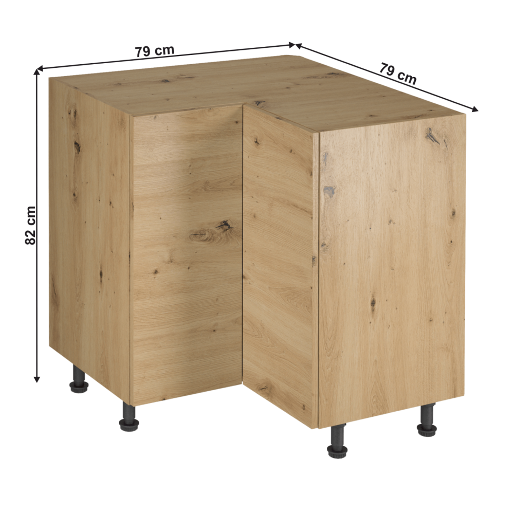 Rohová spodní skříňka, dub artisan, LANGEN D90N