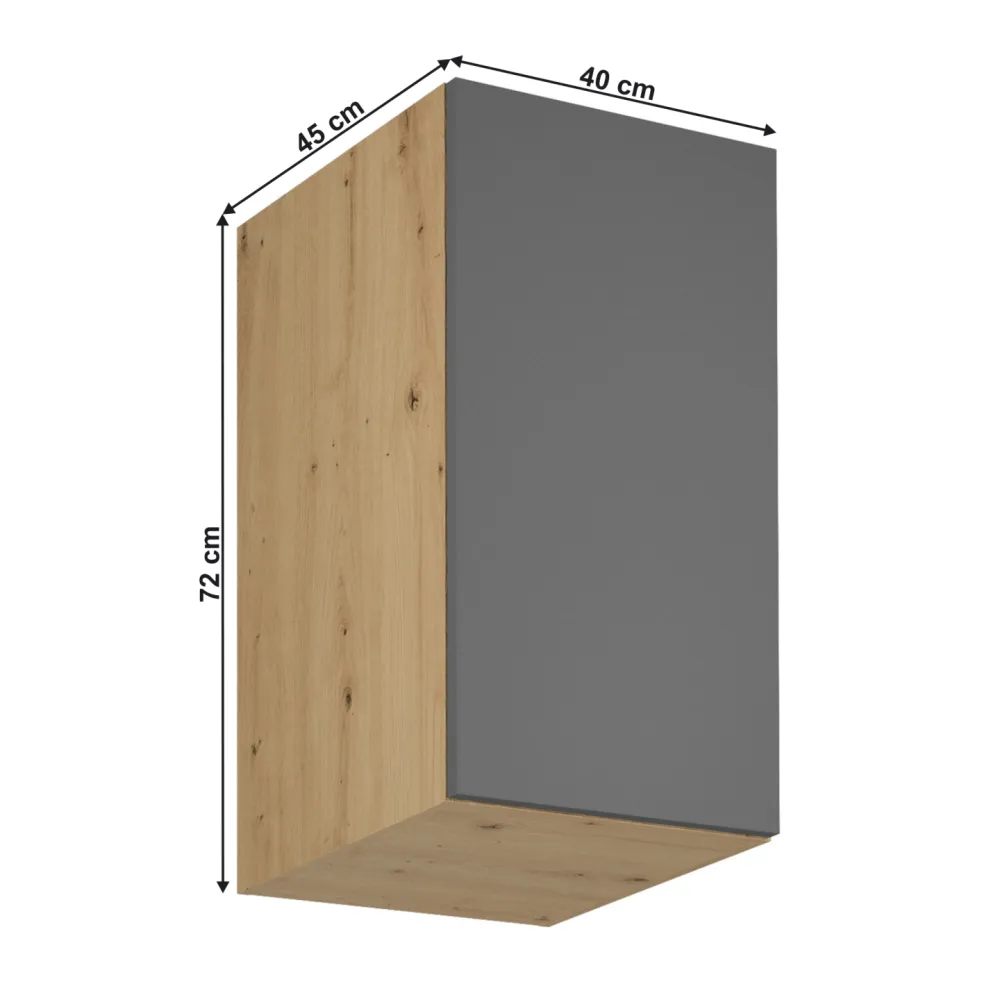 Horní skříňka, dub artisan/šedý mat, univerzální, LANGEN G40G