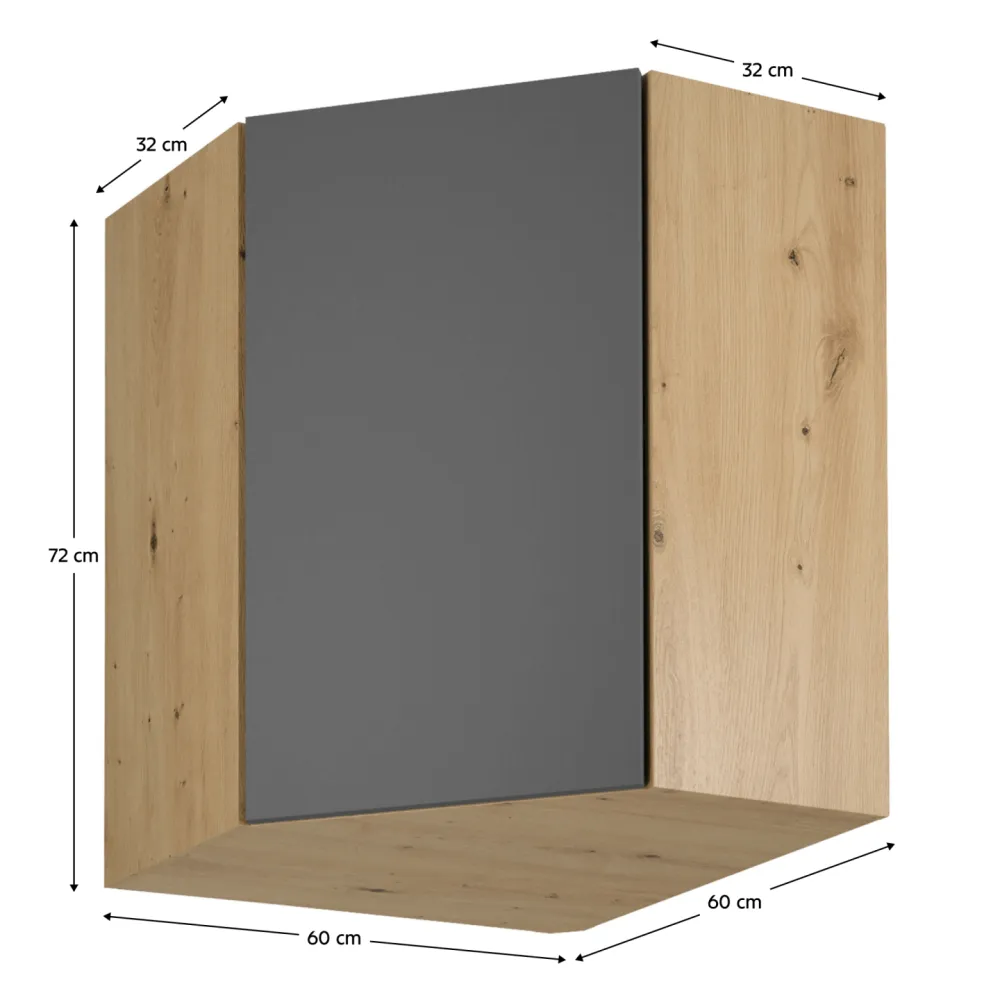 Horní skříňka, dub artisan/šedý mat, LANGEN G60N