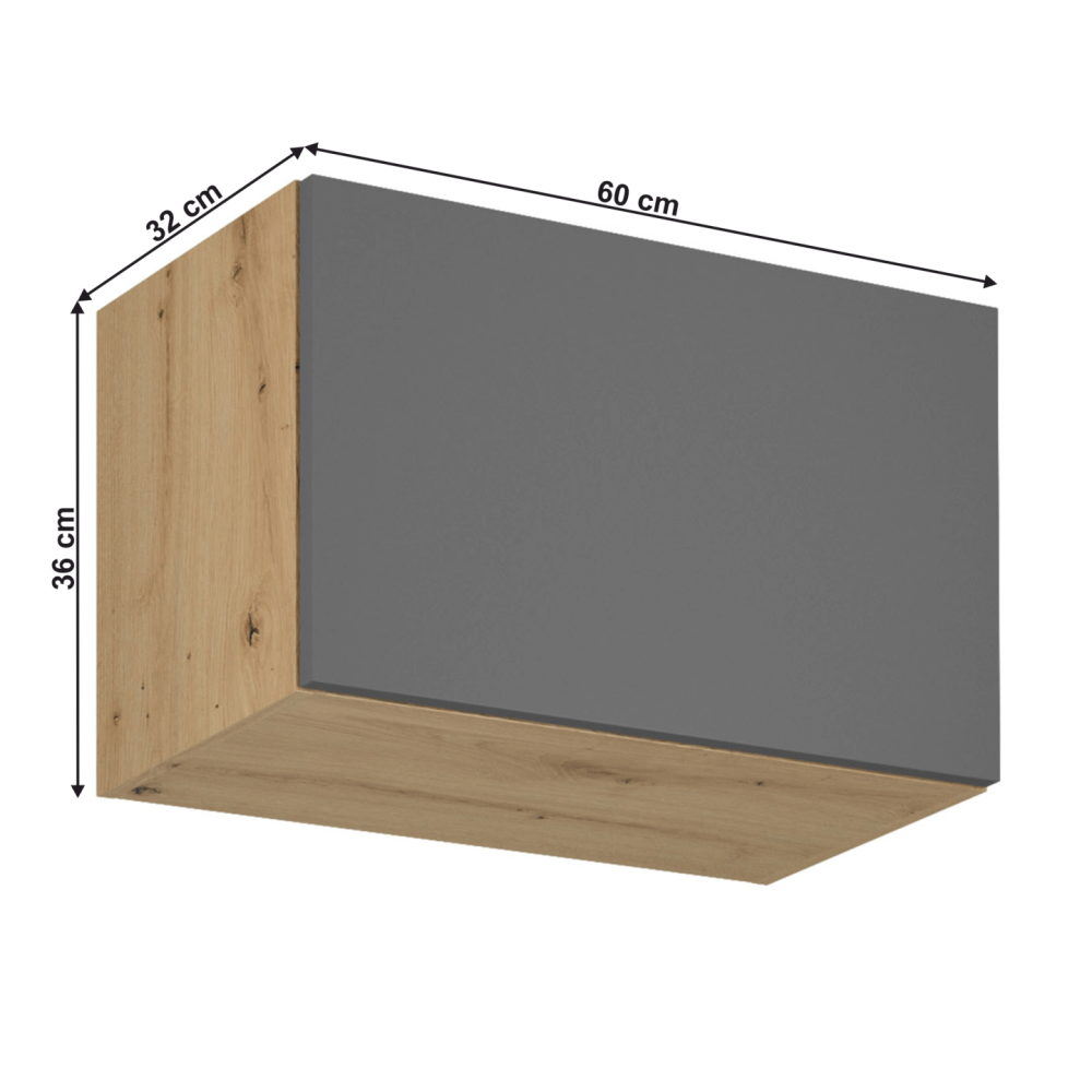 Horní skříňka, dub artisan/šedý mat, LANGEN G60KN
