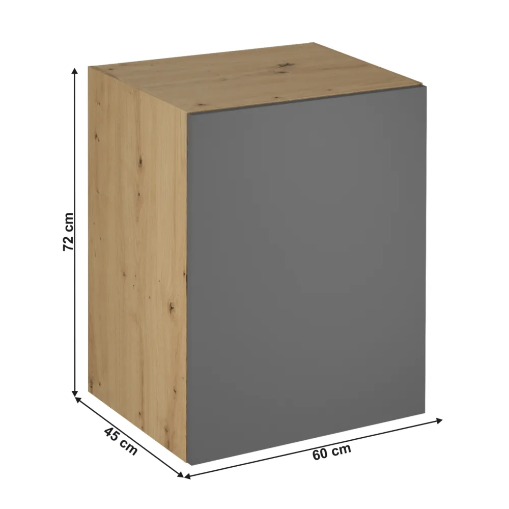 Horní skříňka, dub artisan/šedý mat, univerzální, LANGEN G60G