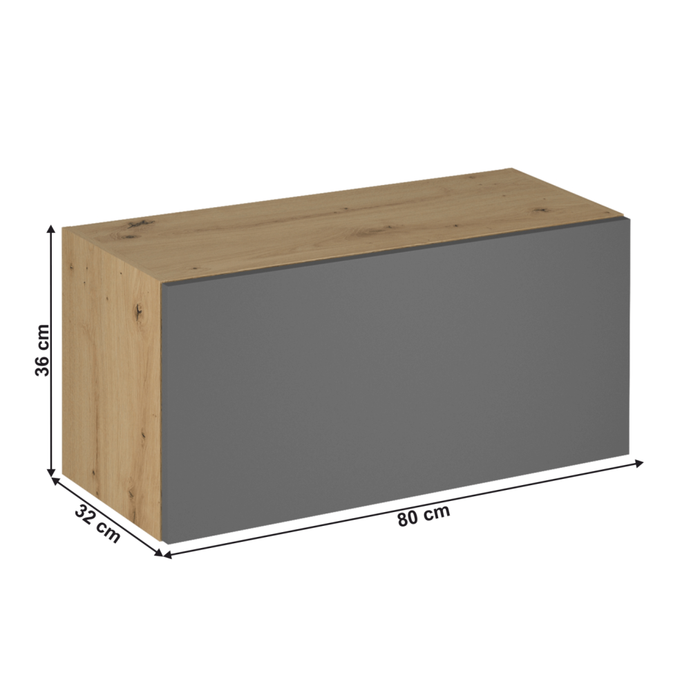 Horní skříňka, dub artisan/šedý mat, LANGEN G80K