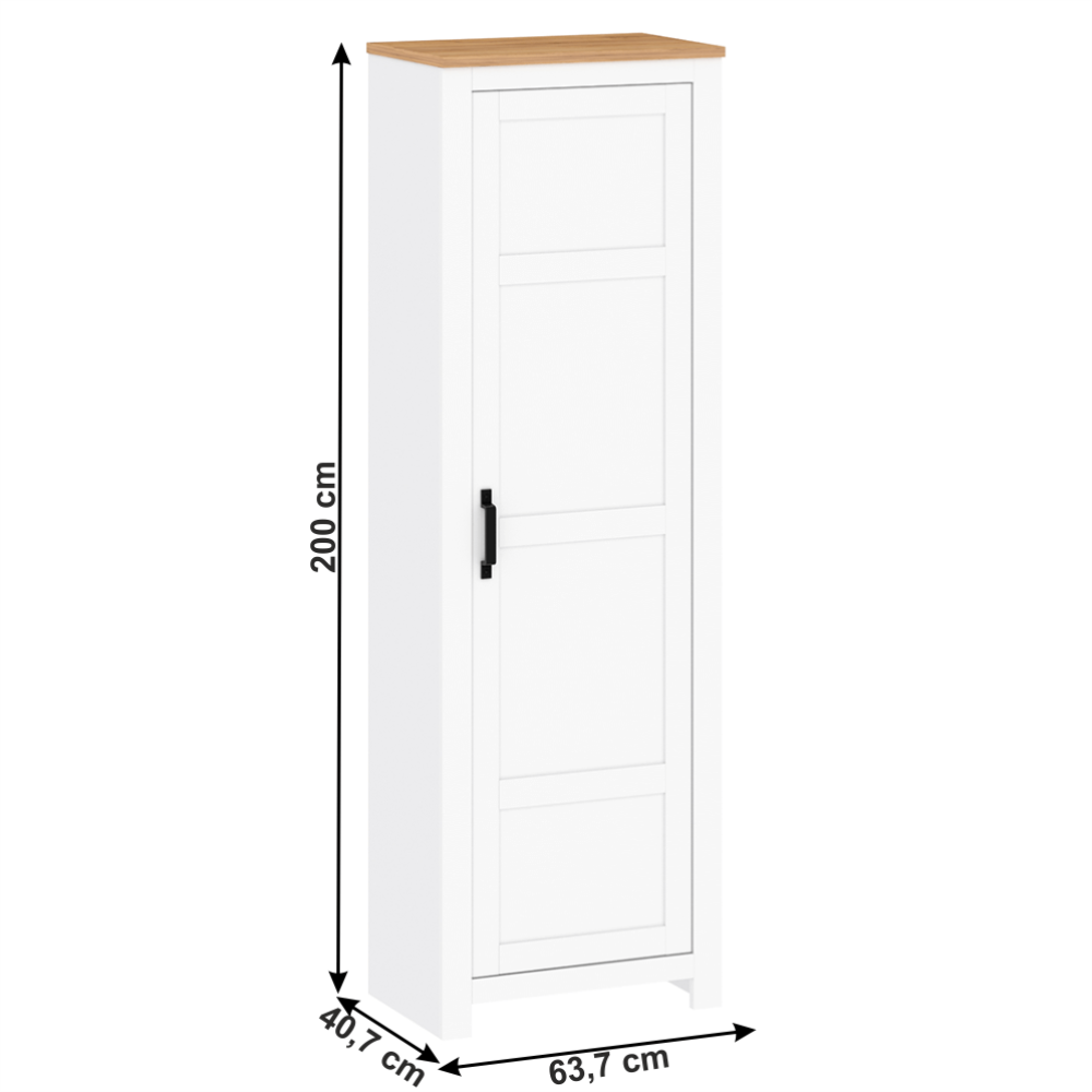 Policová skříň, bílá alba / dub craft zlatý, LANZETTE V