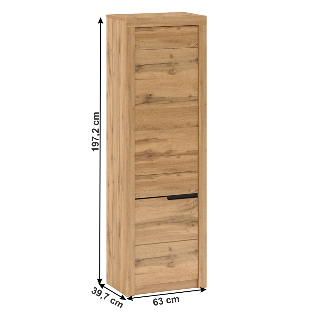 Policová skříň V1, dub wotan, levá, TORONTA