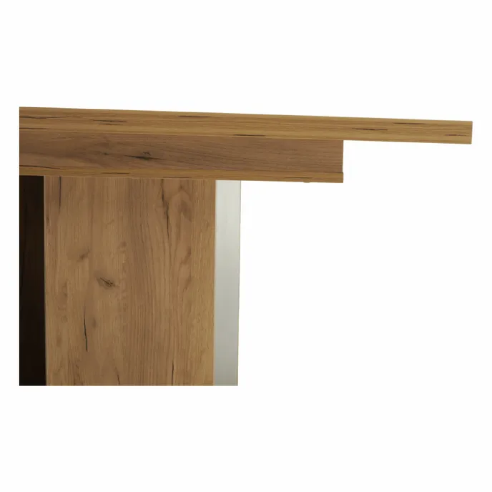 Jídelní stůl, dub craft zlatý/grafit šedá, 155-204x86 cm, FIDEL