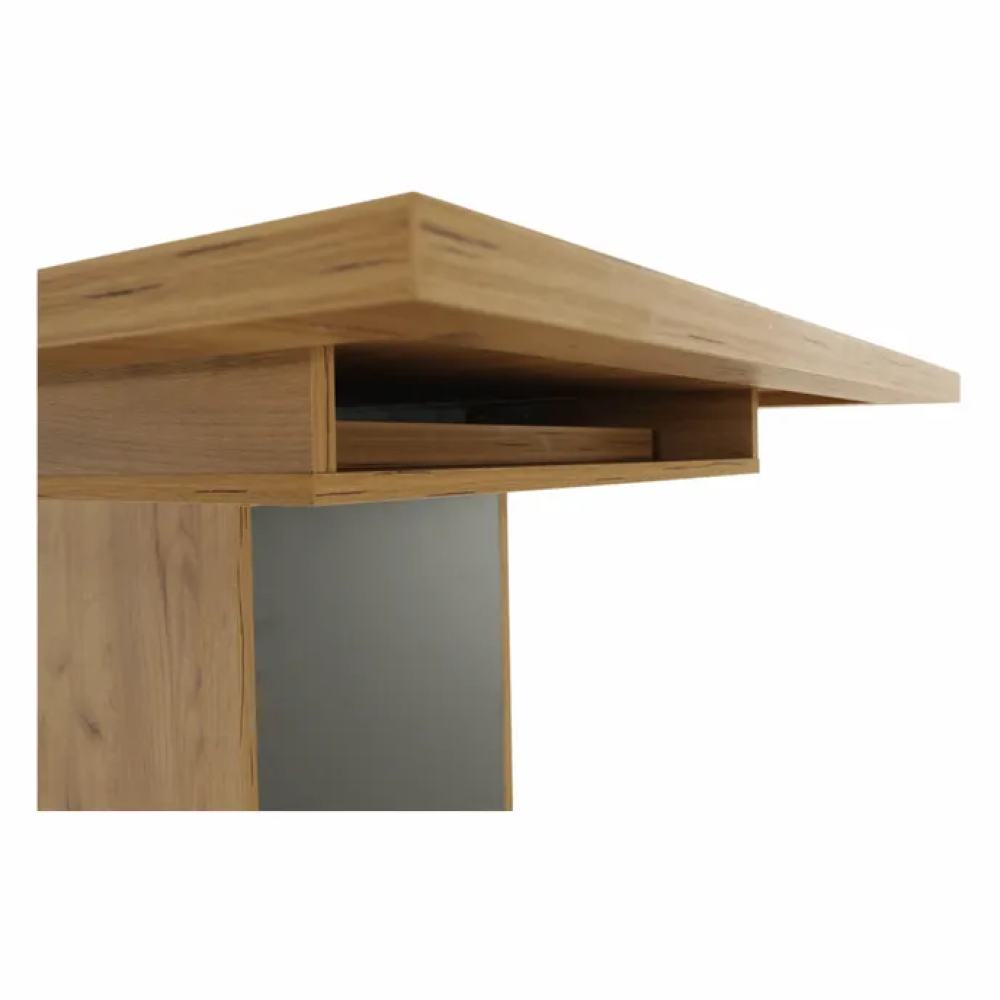 Jídelní stůl, dub craft zlatý/grafit šedá, 155-204x86 cm, FIDEL