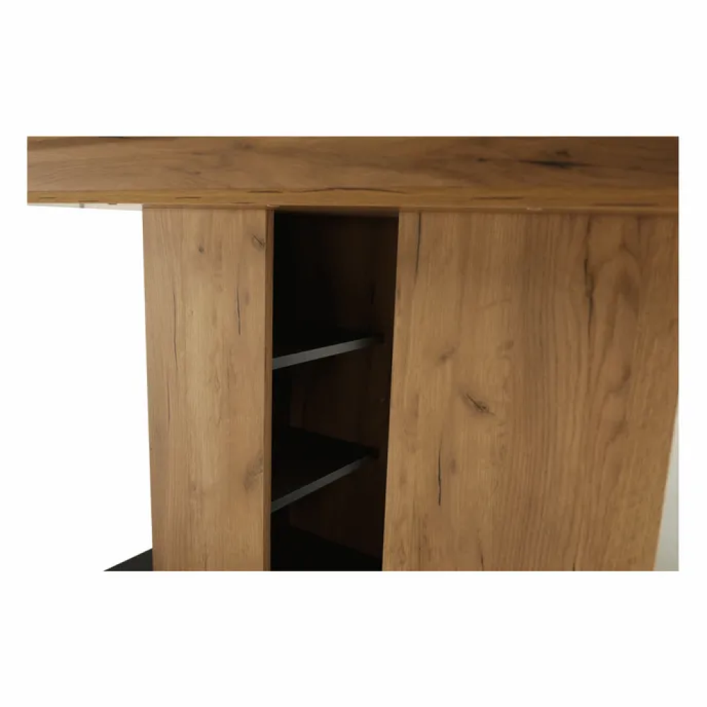 Jídelní stůl, dub craft zlatý/grafit šedá, 155-204x86 cm, FIDEL