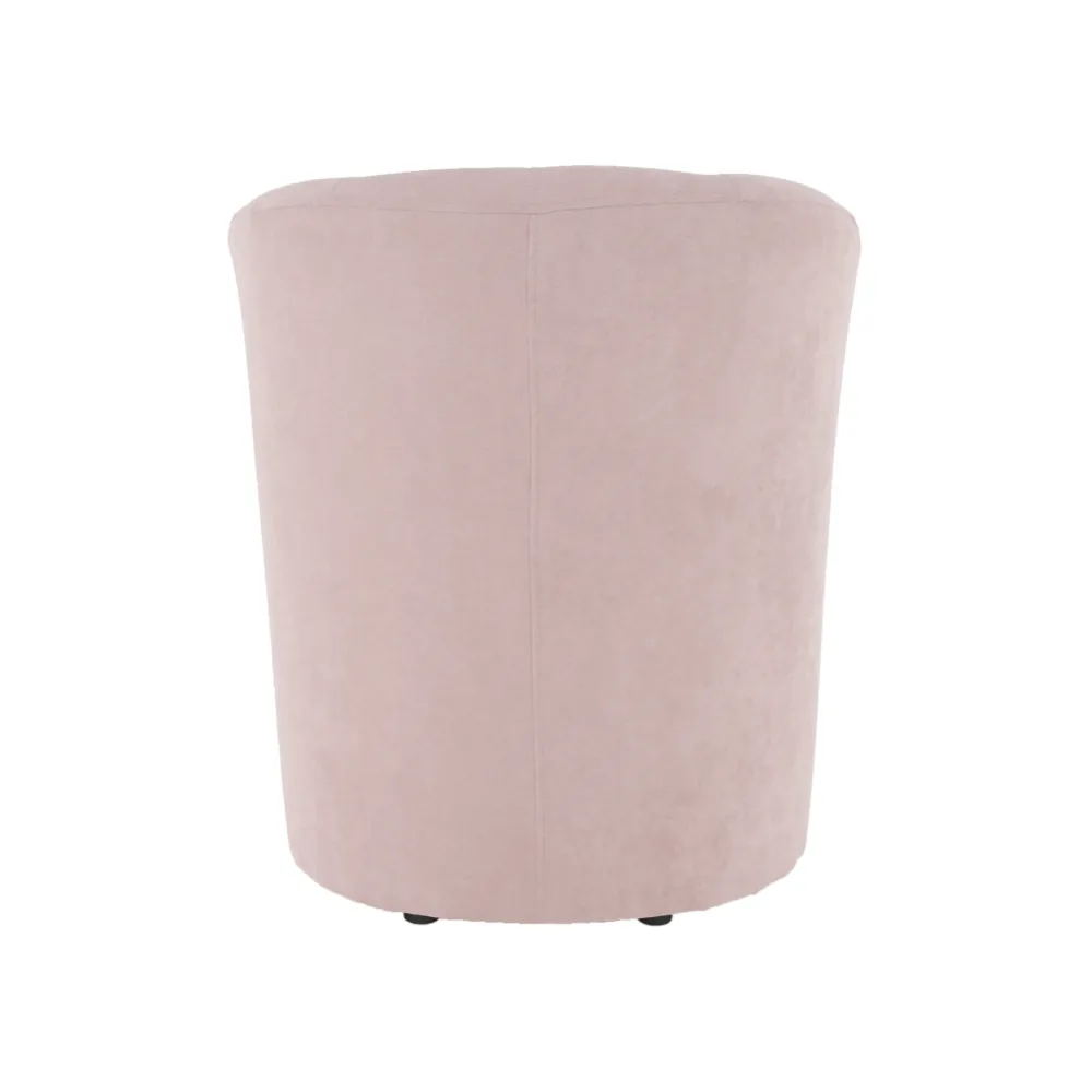 Klubové křeslo s taburetem, pudrová růžová, ROSE