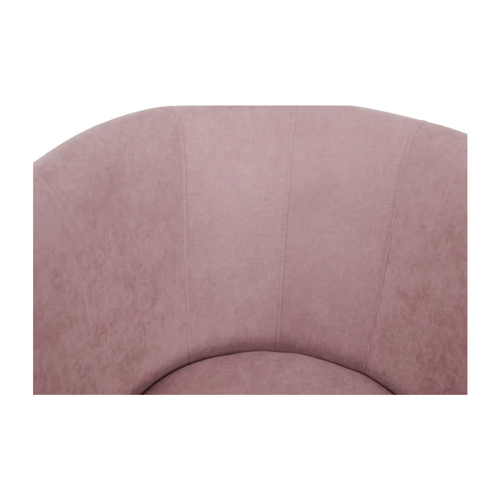 Klubové křeslo s taburetem, pudrová růžová, ROSE