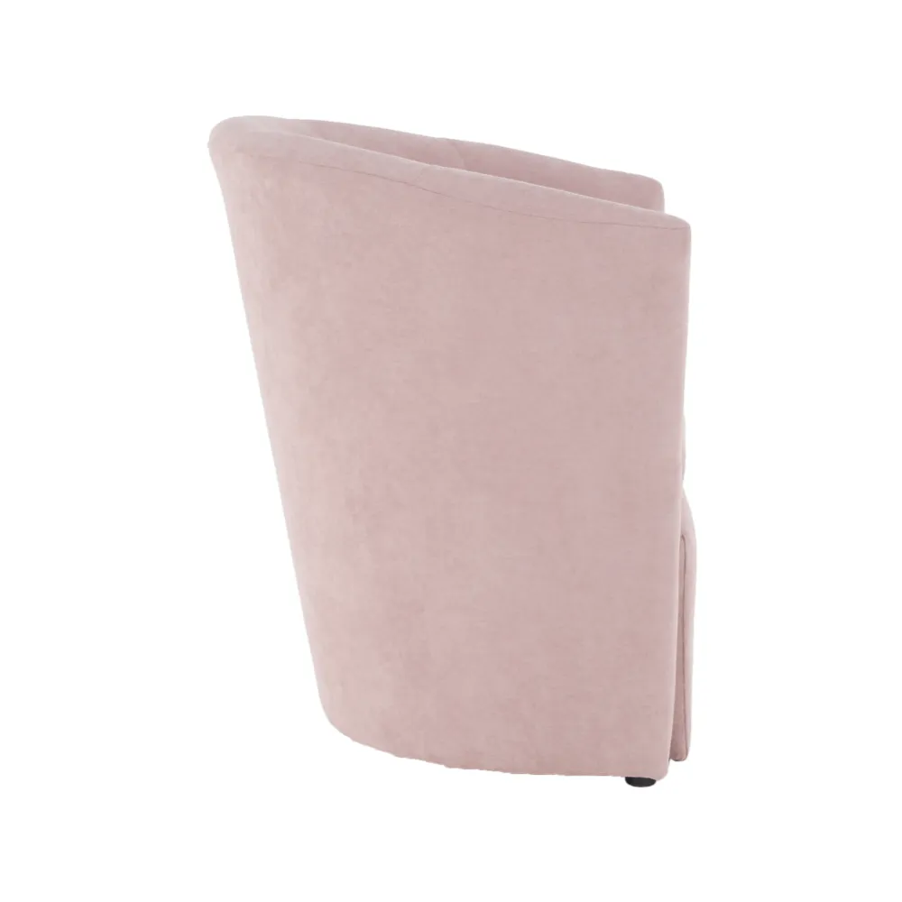 Klubové křeslo s taburetem, pudrová růžová, ROSE