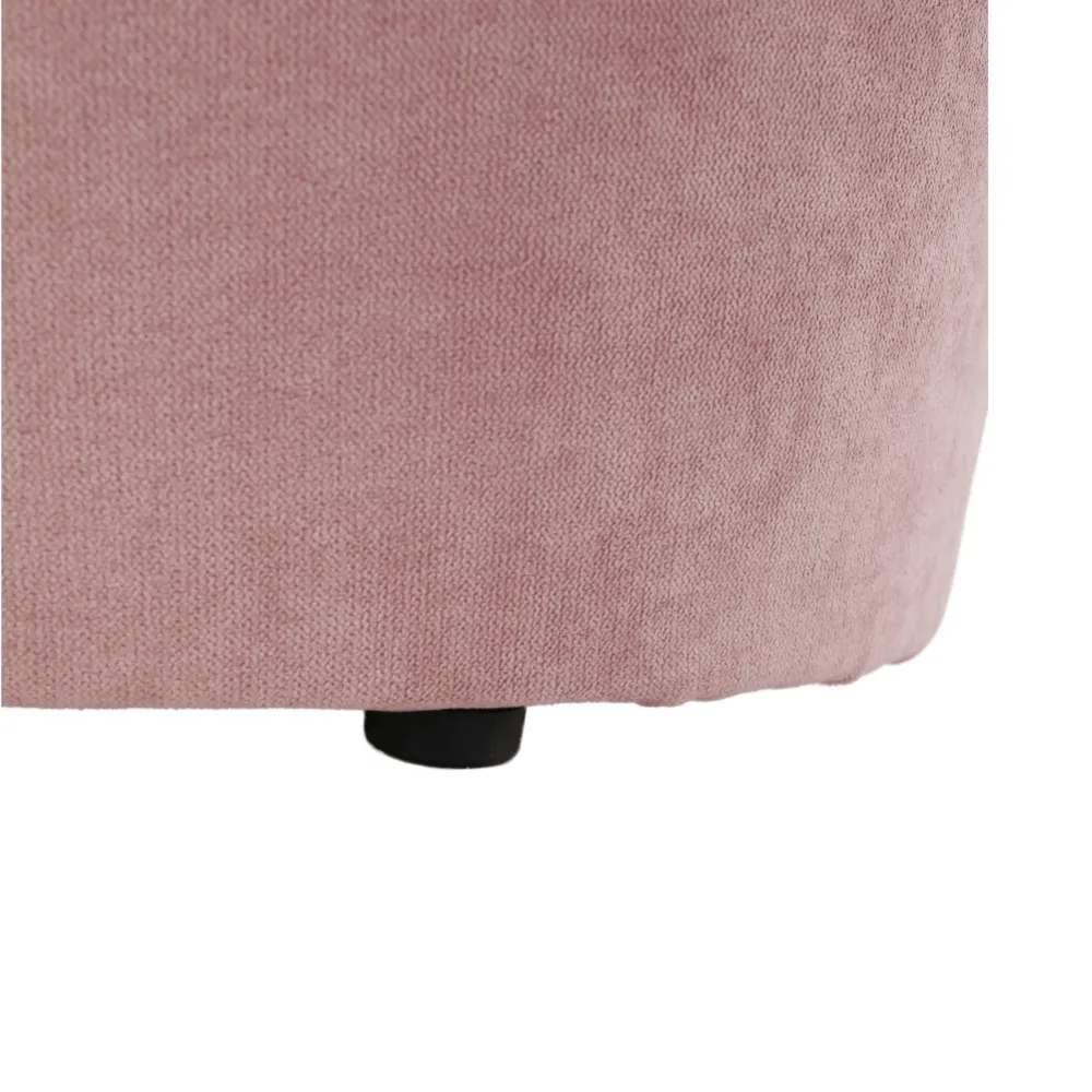 Klubové křeslo s taburetem, pudrová růžová, ROSE