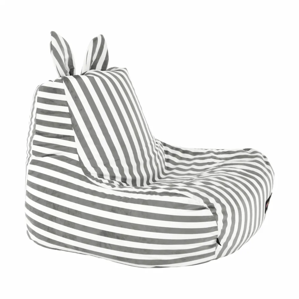 Sedací vak, bílá / šedá, LAPIN