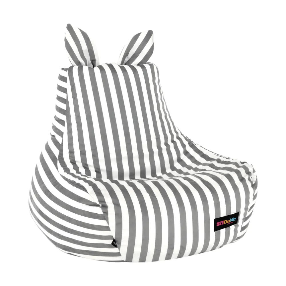 Sedací vak, bílá / šedá, LAPIN
