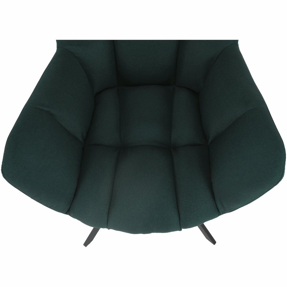 Designové otočné křeslo, zelená/černá, látka, KOMODO