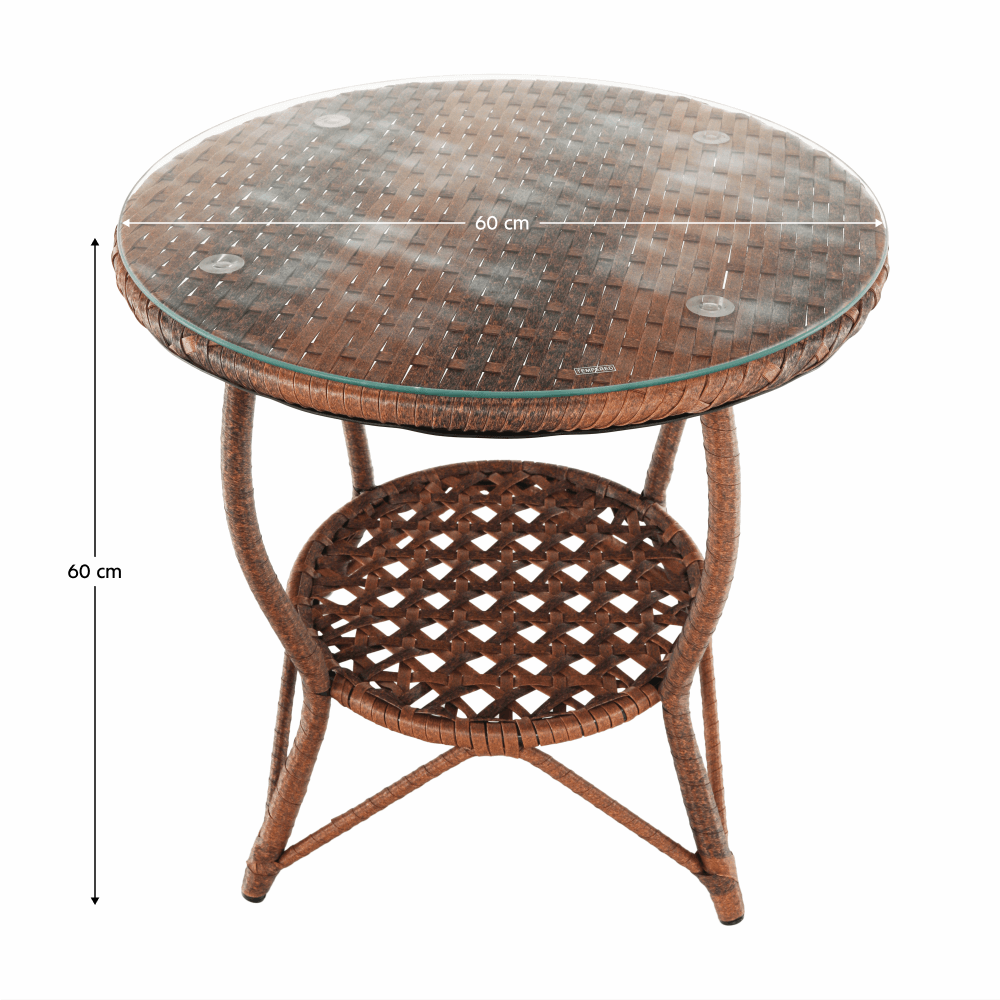 Zahradní ratanový set 1+2, hnědá, JARUB