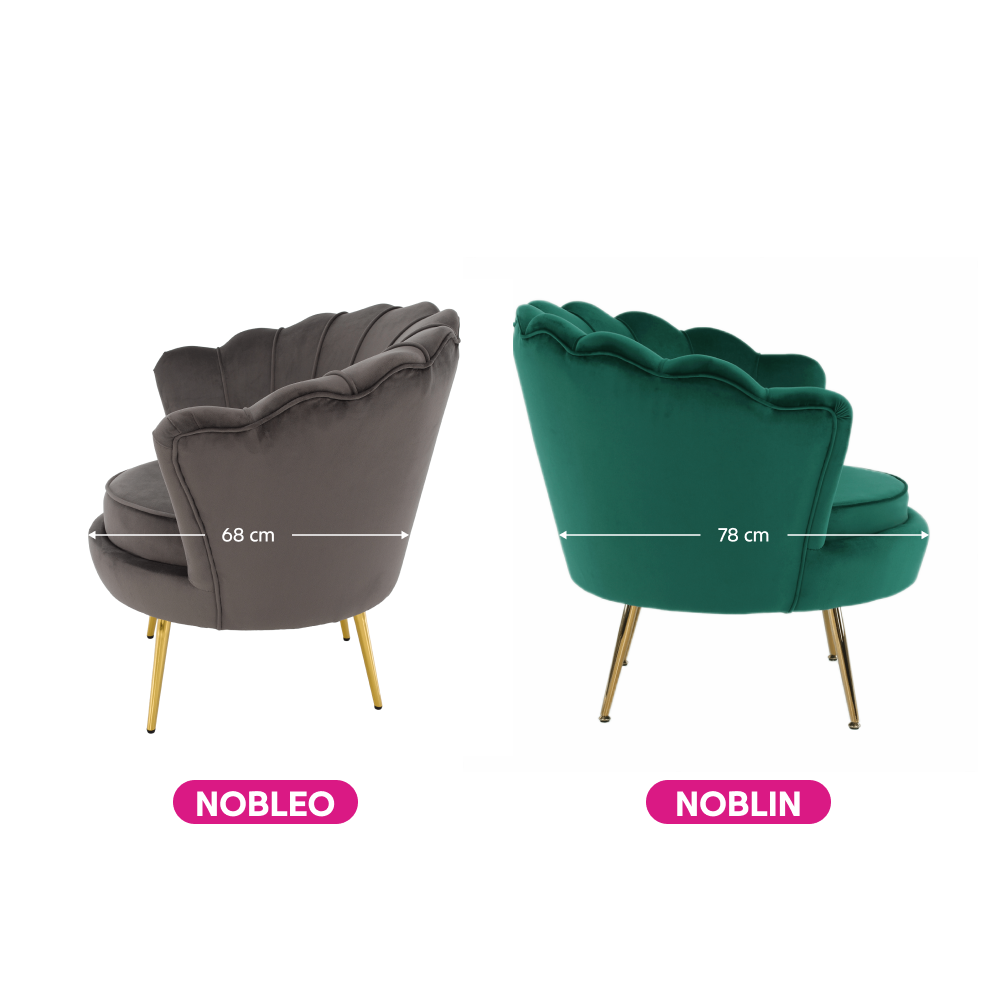 Křeslo ve stylu Art-deco, smaragdová Velvet látka / gold chrom-zlatý, NOBLIN