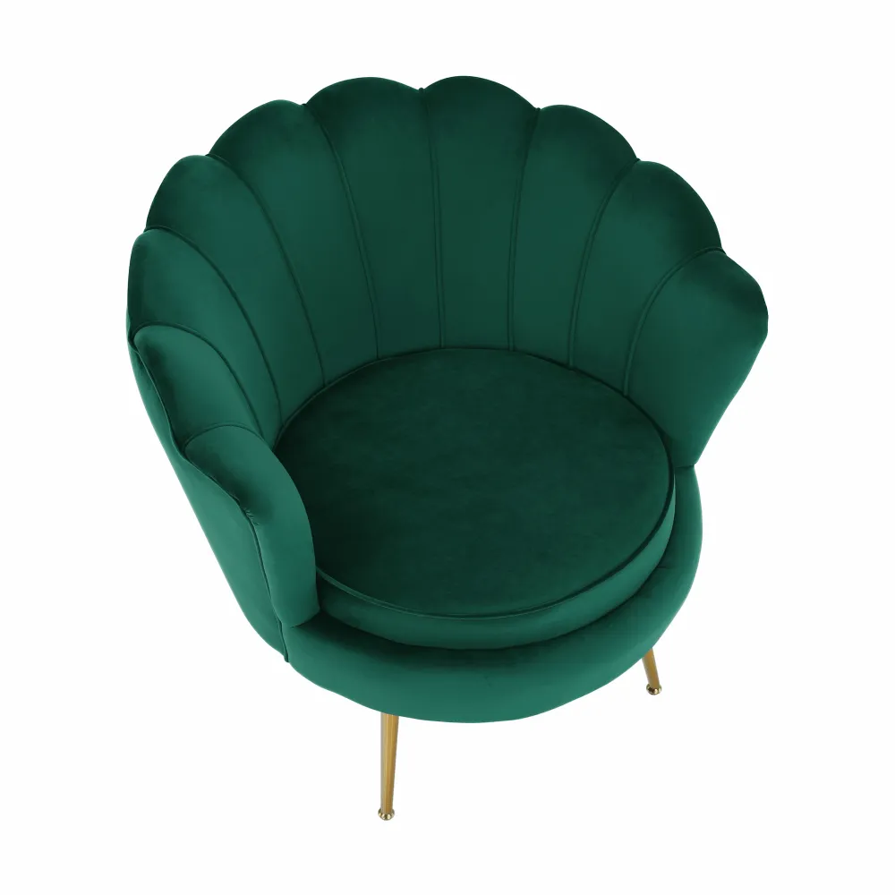Křeslo ve stylu Art-deco, smaragdová Velvet látka / gold chrom-zlatý, NOBLIN