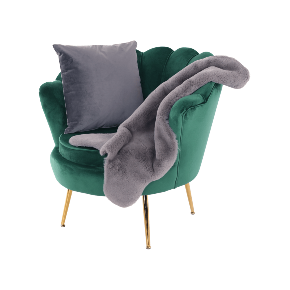 Křeslo ve stylu Art-deco, smaragdová Velvet látka / gold chrom-zlatý, NOBLIN