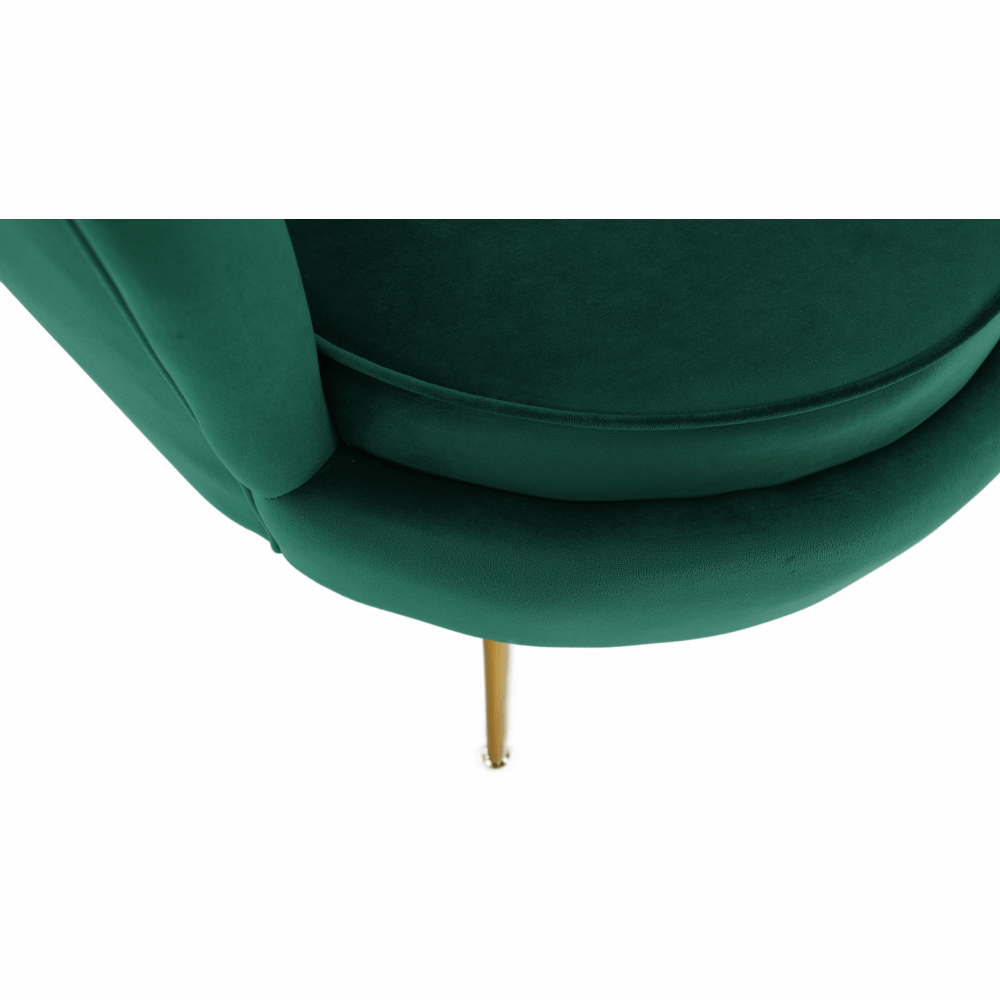 Křeslo ve stylu Art-deco, smaragdová Velvet látka / gold chrom-zlatý, NOBLIN