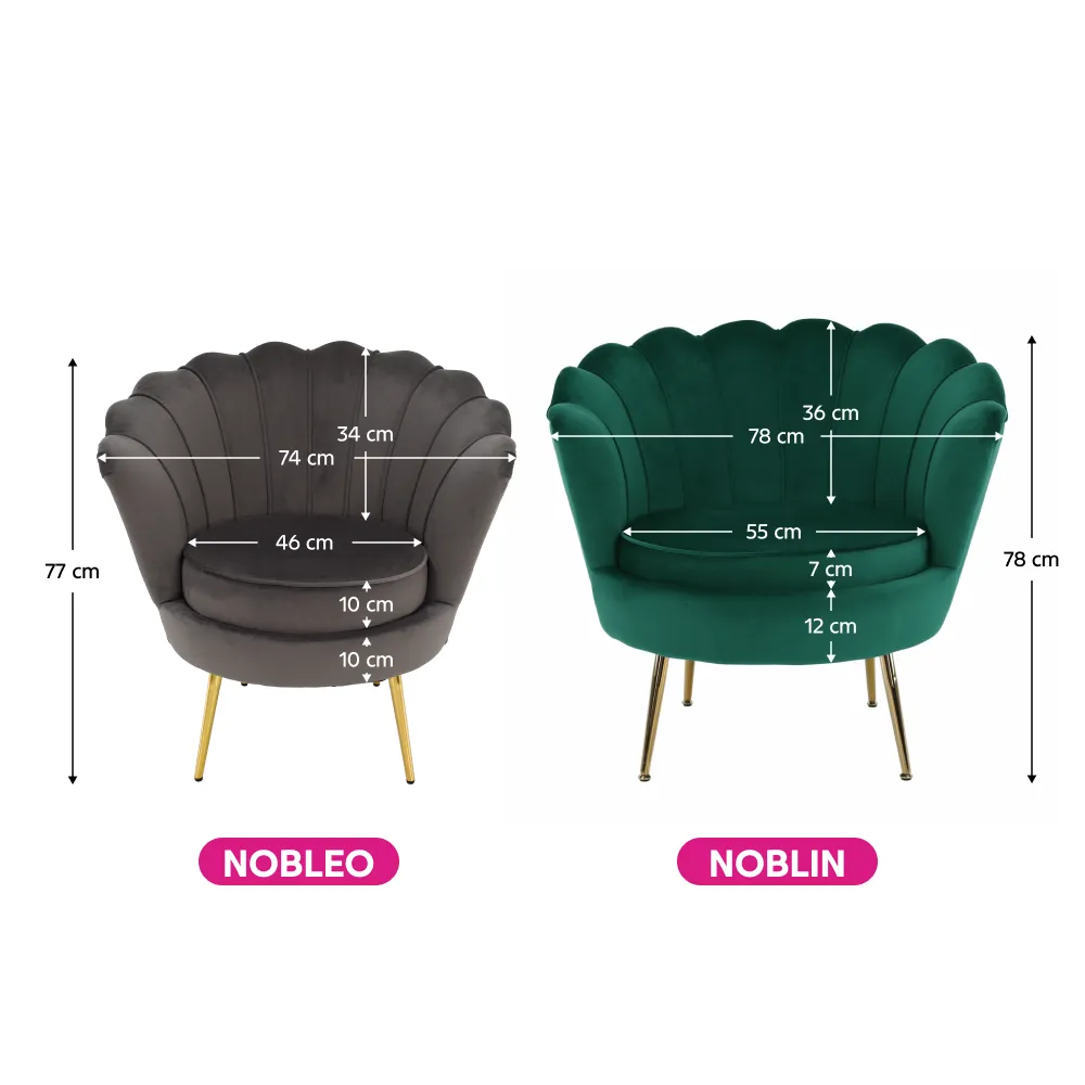Křeslo ve stylu Art-deco, smaragdová Velvet látka / gold chrom-zlatý, NOBLIN