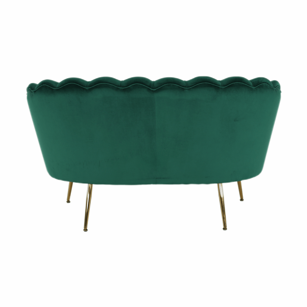 Lavice ve stylu Art-deco, smaragdová Velvet látka / gold chrom-zlatý, NOBLIN