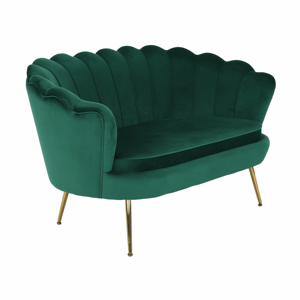 Lavice ve stylu Art-deco, smaragdová Velvet látka / gold chrom-zlatý, NOBLIN