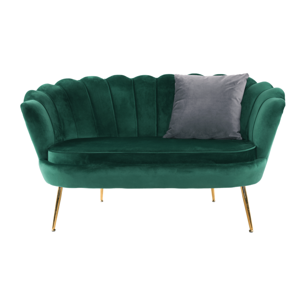 Lavice ve stylu Art-deco, smaragdová Velvet látka / gold chrom-zlatý, NOBLIN