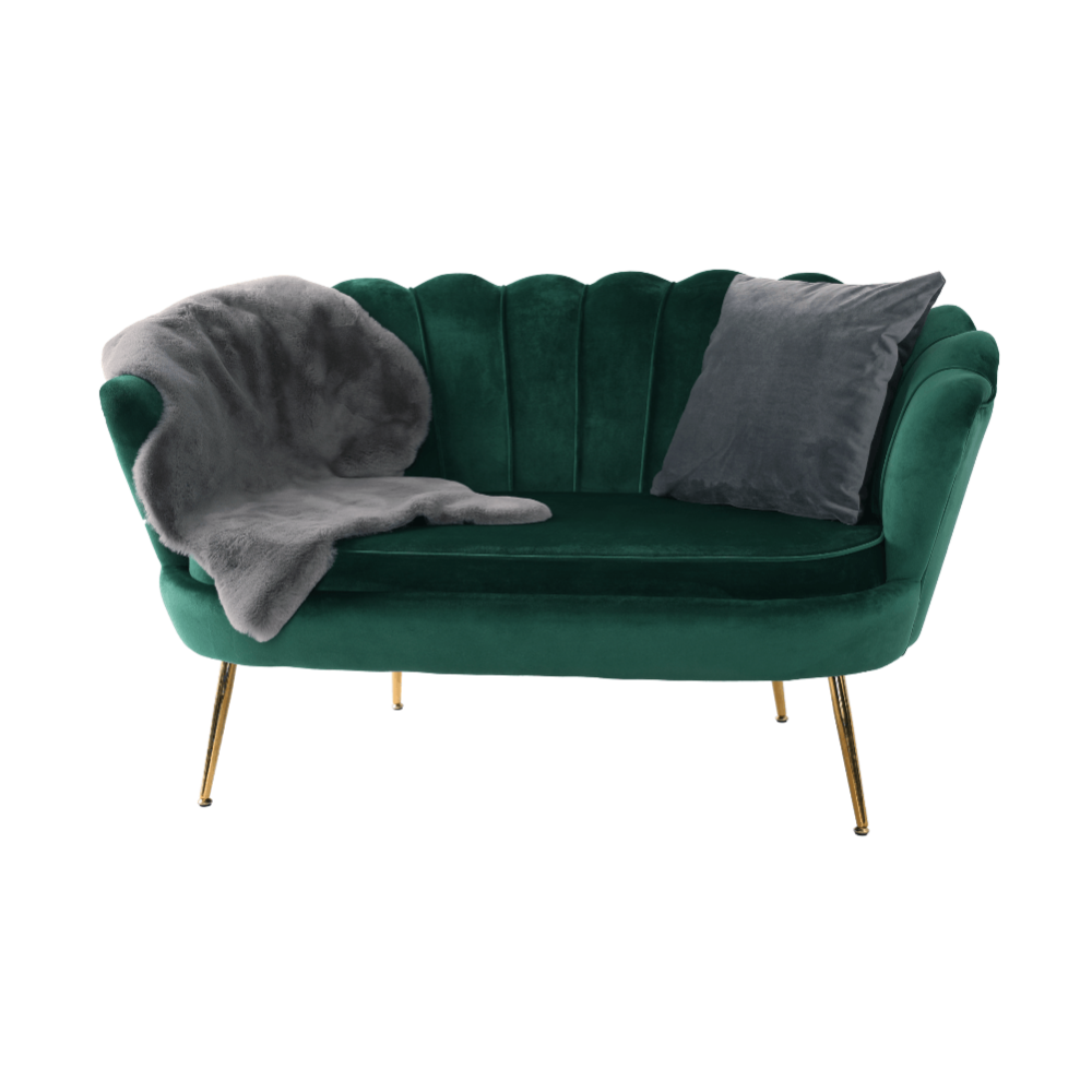 Lavice ve stylu Art-deco, smaragdová Velvet látka / gold chrom-zlatý, NOBLIN