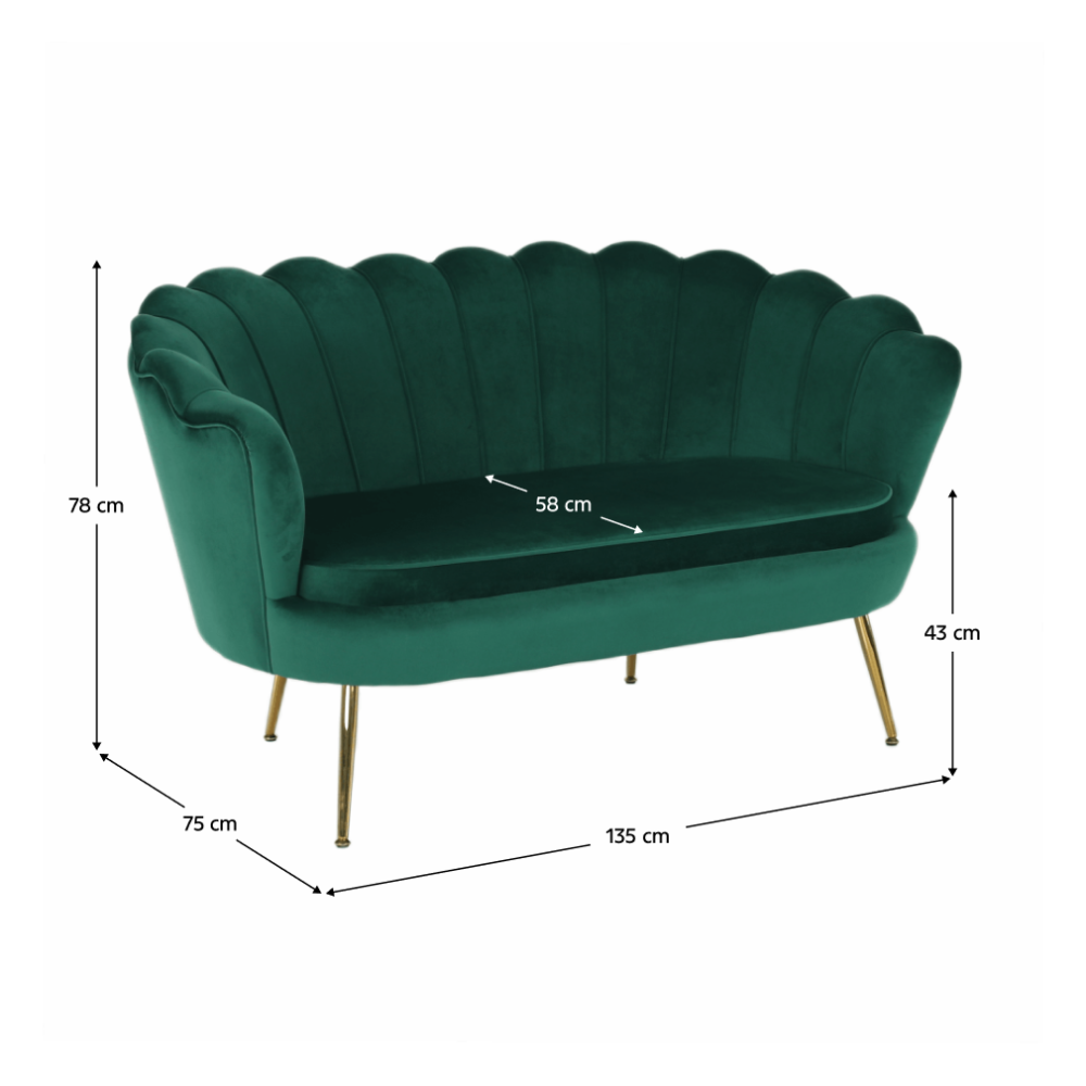Lavice ve stylu Art-deco, smaragdová Velvet látka / gold chrom-zlatý, NOBLIN