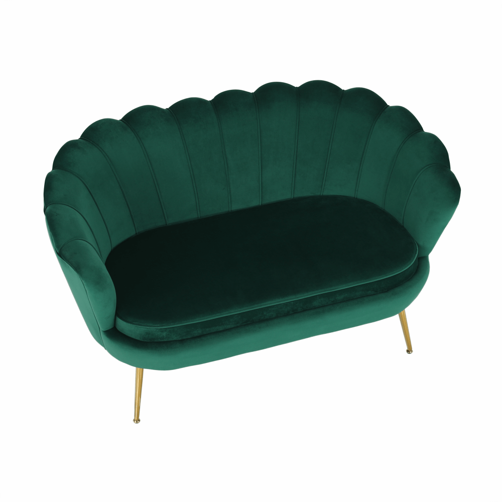 Lavice ve stylu Art-deco, smaragdová Velvet látka / gold chrom-zlatý, NOBLIN