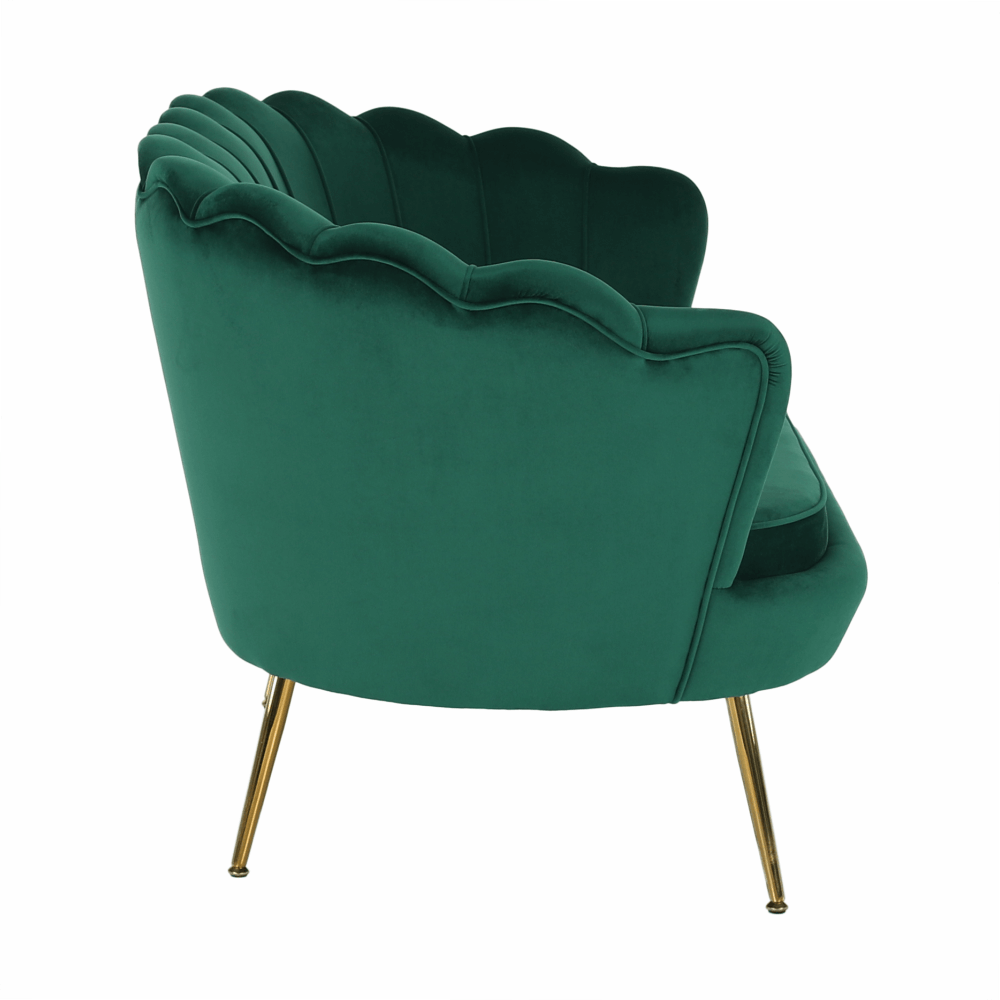 Lavice ve stylu Art-deco, smaragdová Velvet látka / gold chrom-zlatý, NOBLIN