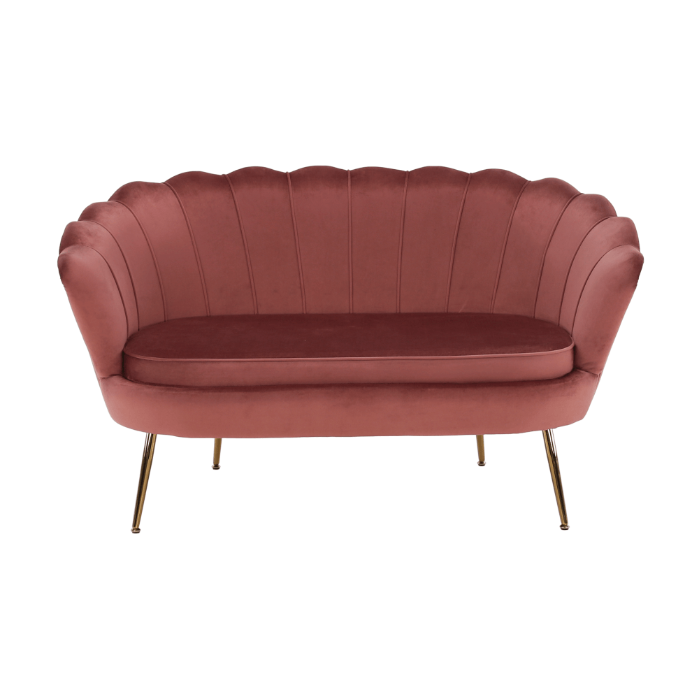 Lavice ve stylu Art-deco, růžová Velvet látka / gold chrom-zlatý, NOBLIN