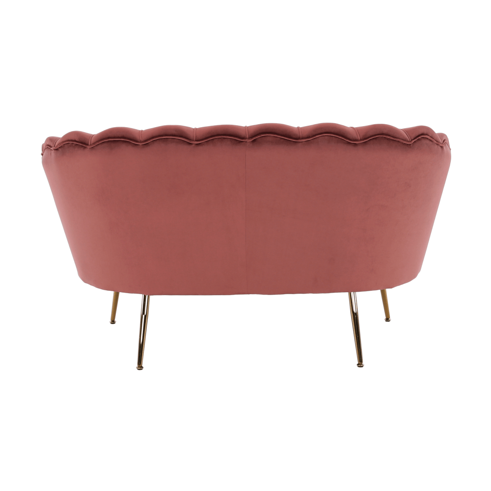 Lavice ve stylu Art-deco, růžová Velvet látka / gold chrom-zlatý, NOBLIN