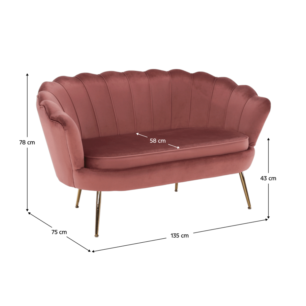 Lavice ve stylu Art-deco, růžová Velvet látka / gold chrom-zlatý, NOBLIN