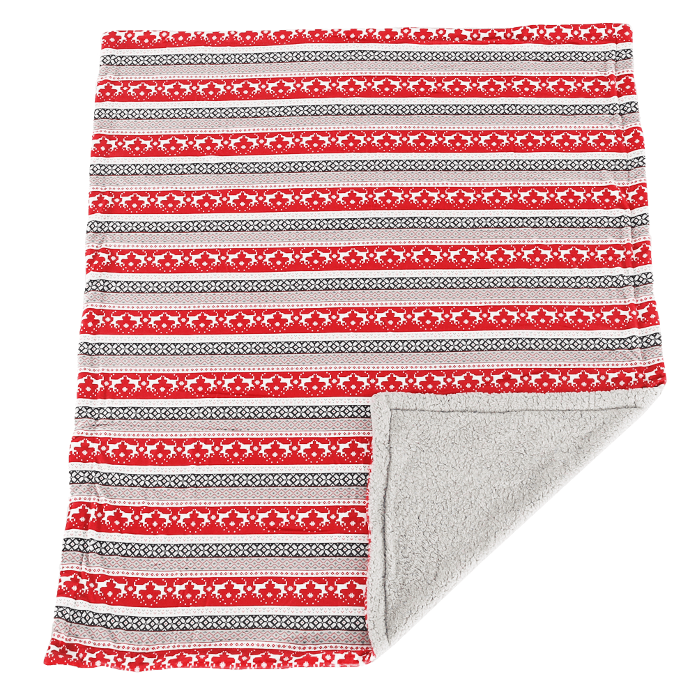 Oboustranná beránková deka, zimní motiv, 150x200, RENIFE