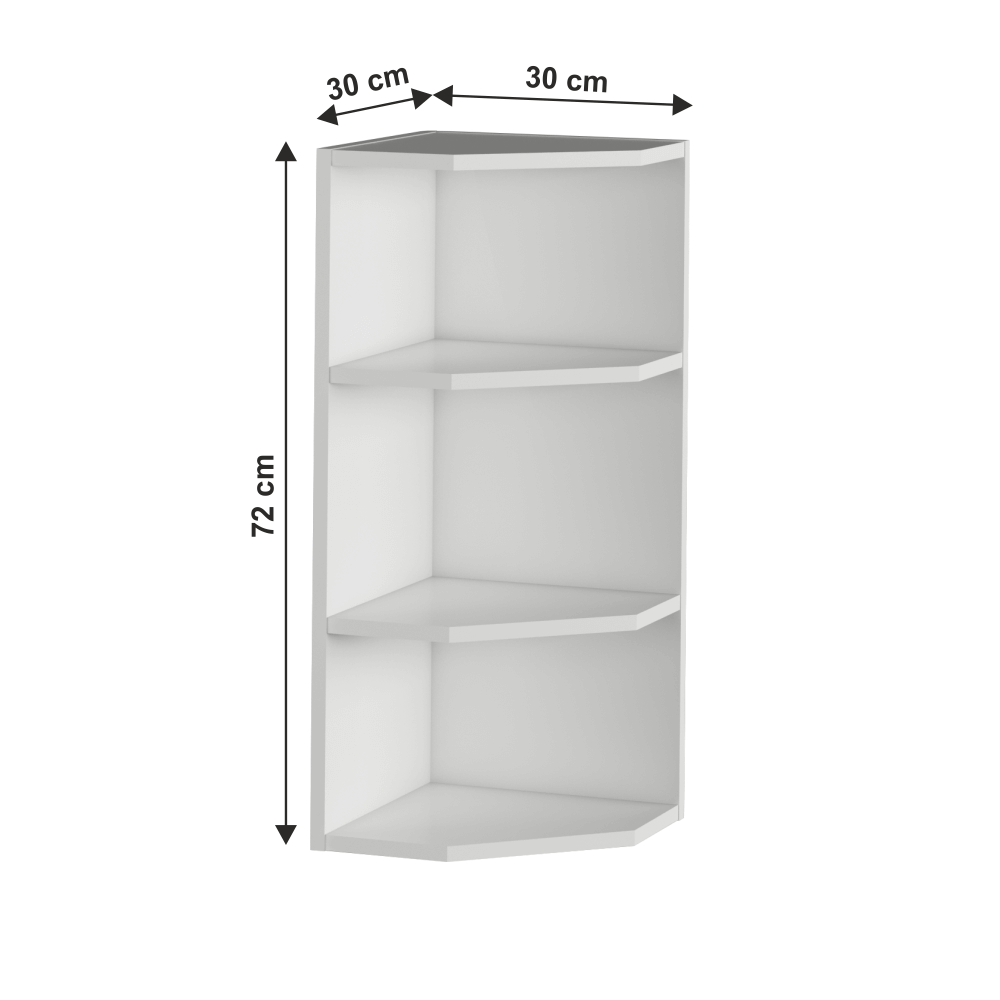 Horní rohová skříňka, bílá, univerzální, JULIA TYP 3