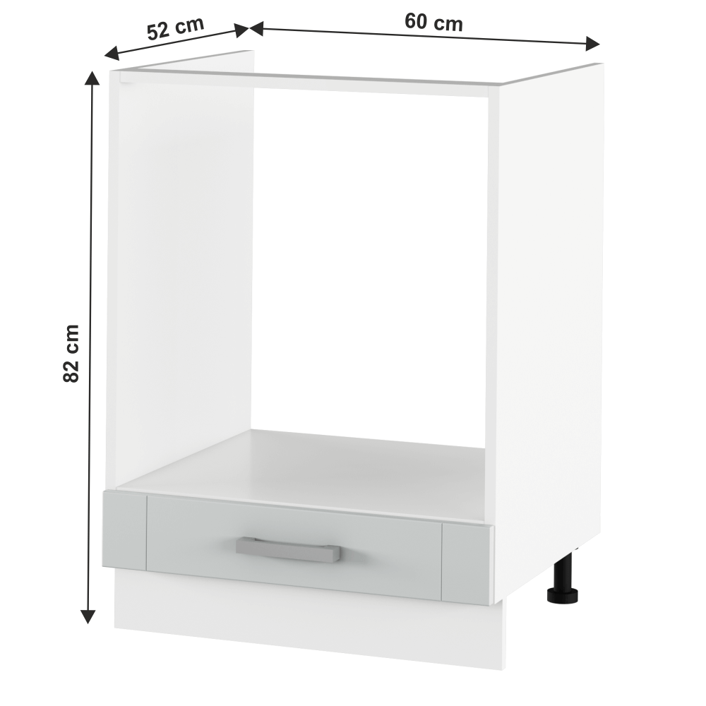Spodní sporáková skříňka, světlešedá/bílá, JULIA TYP 58
