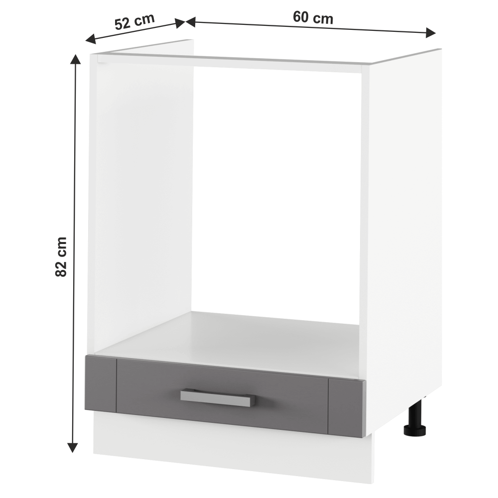 Spodní sporáková skříňka, tmavě šedá/bílá, JULIA TYP 58