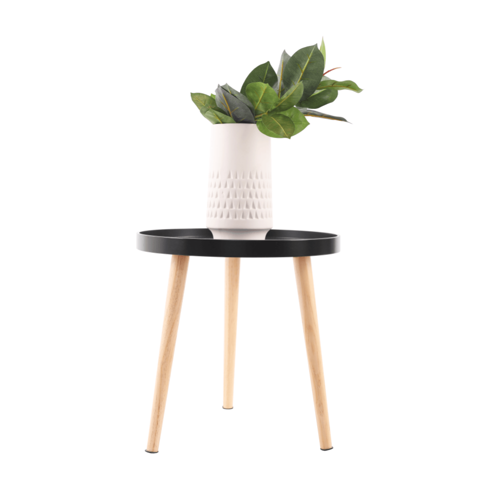 Příruční stolek, černá/přírodní, SANSE TYP 2