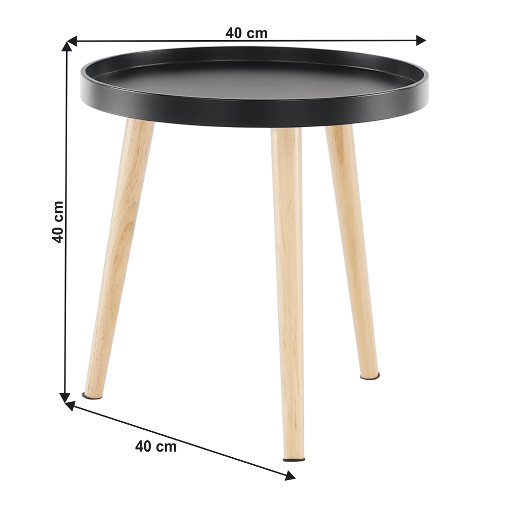 Příruční stolek, černá/přírodní, SANSE TYP 2