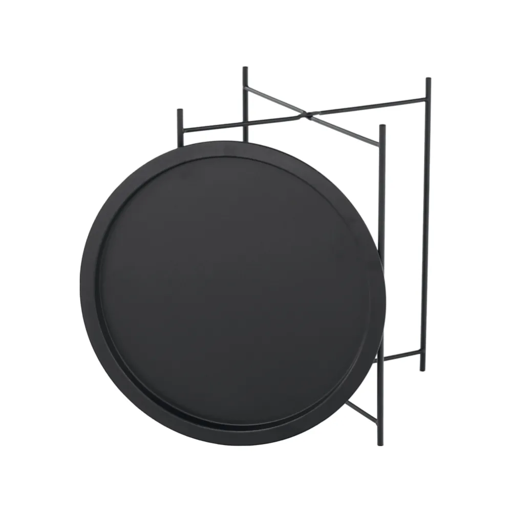 Příruční stolek s odnímatelnou tácem, černá, RENDER