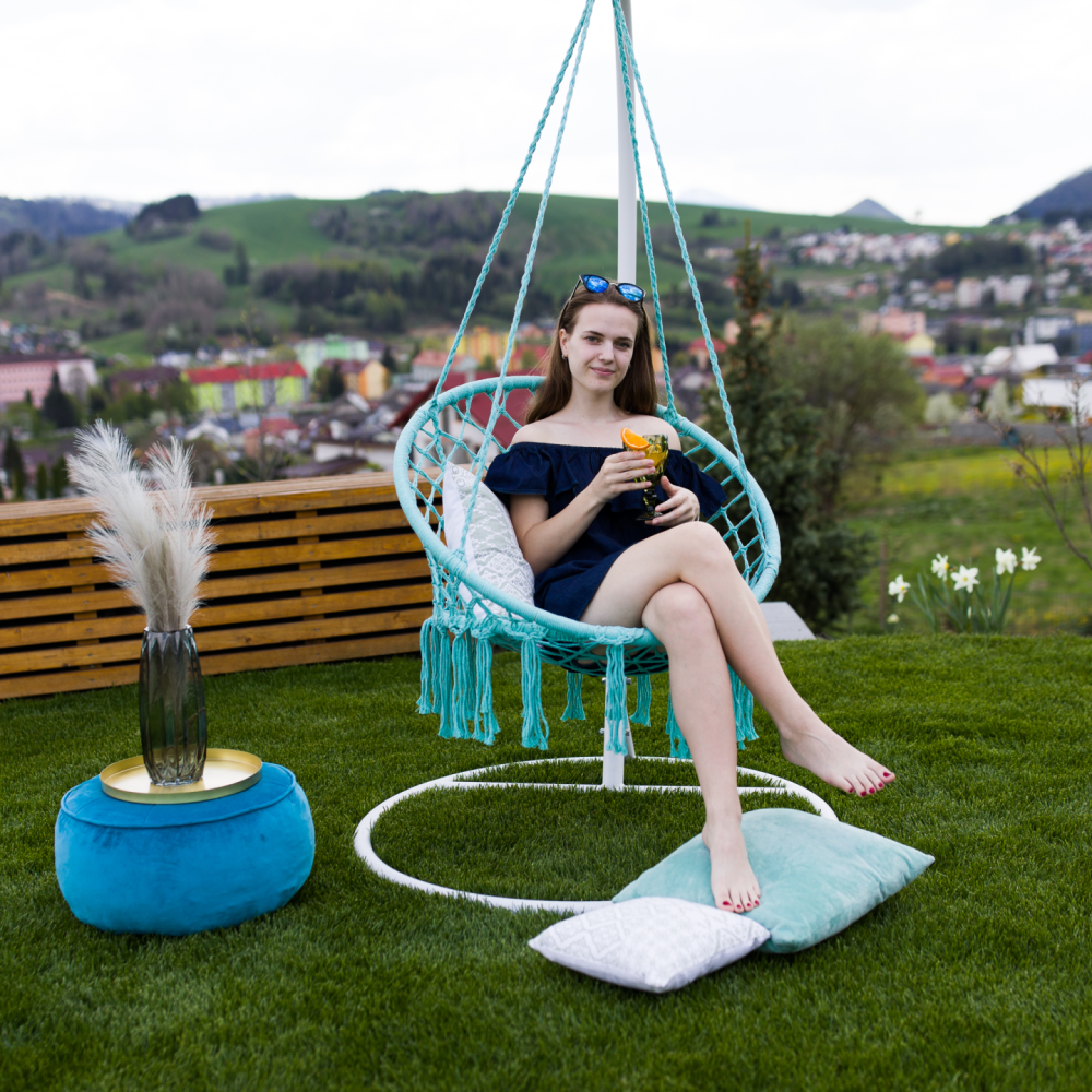 Závěsné křeslo, mentolová, AMADO 2 NEW